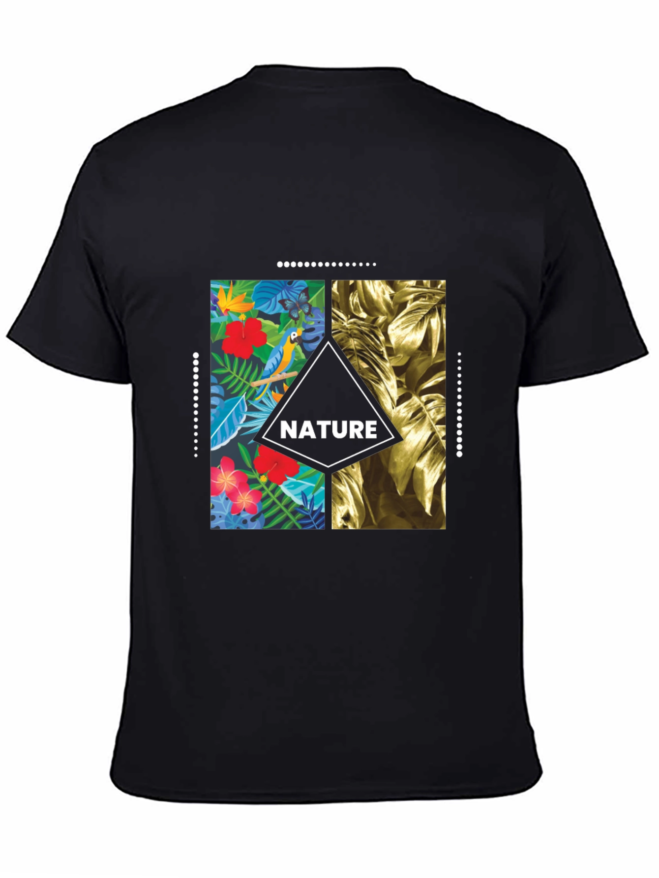 Black Nature T-Shirt - Tropical Graphic Tee for Men view 4