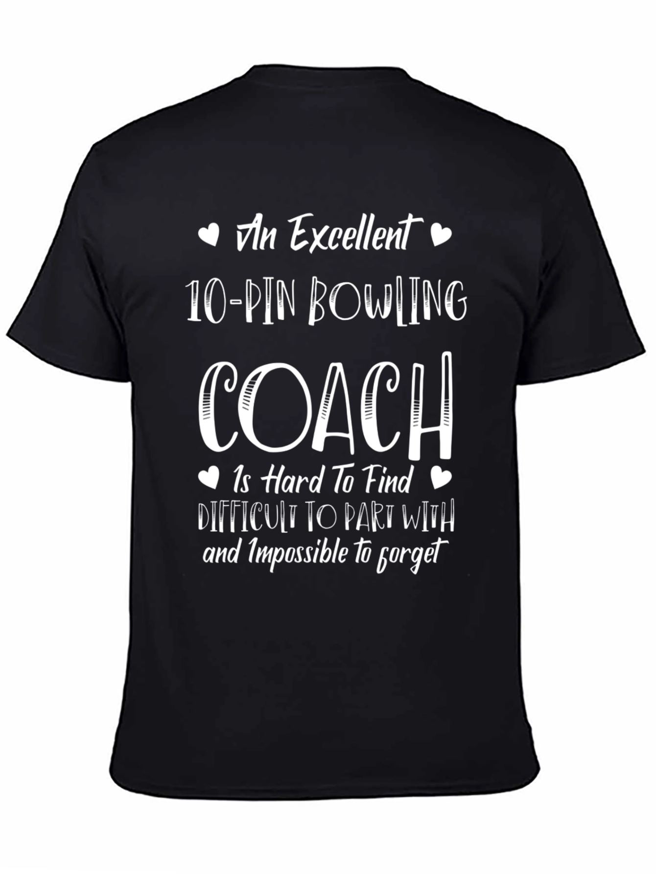 Black Excellent Bowling Coach Graphic T-Shirt view 4