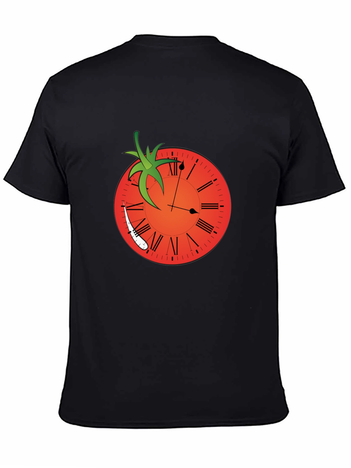Black Tomato Clock Graphic Tee - Unique Design view 4