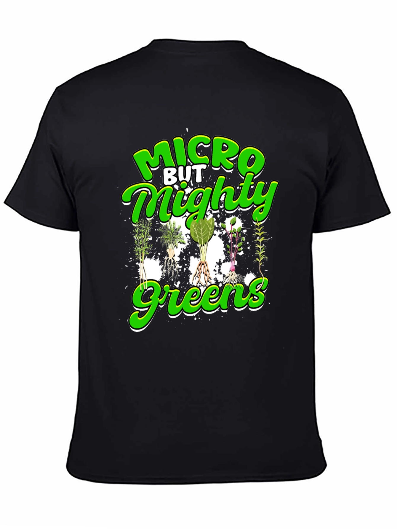 Black Micro But Mighty Greens T-Shirt - Black view 4