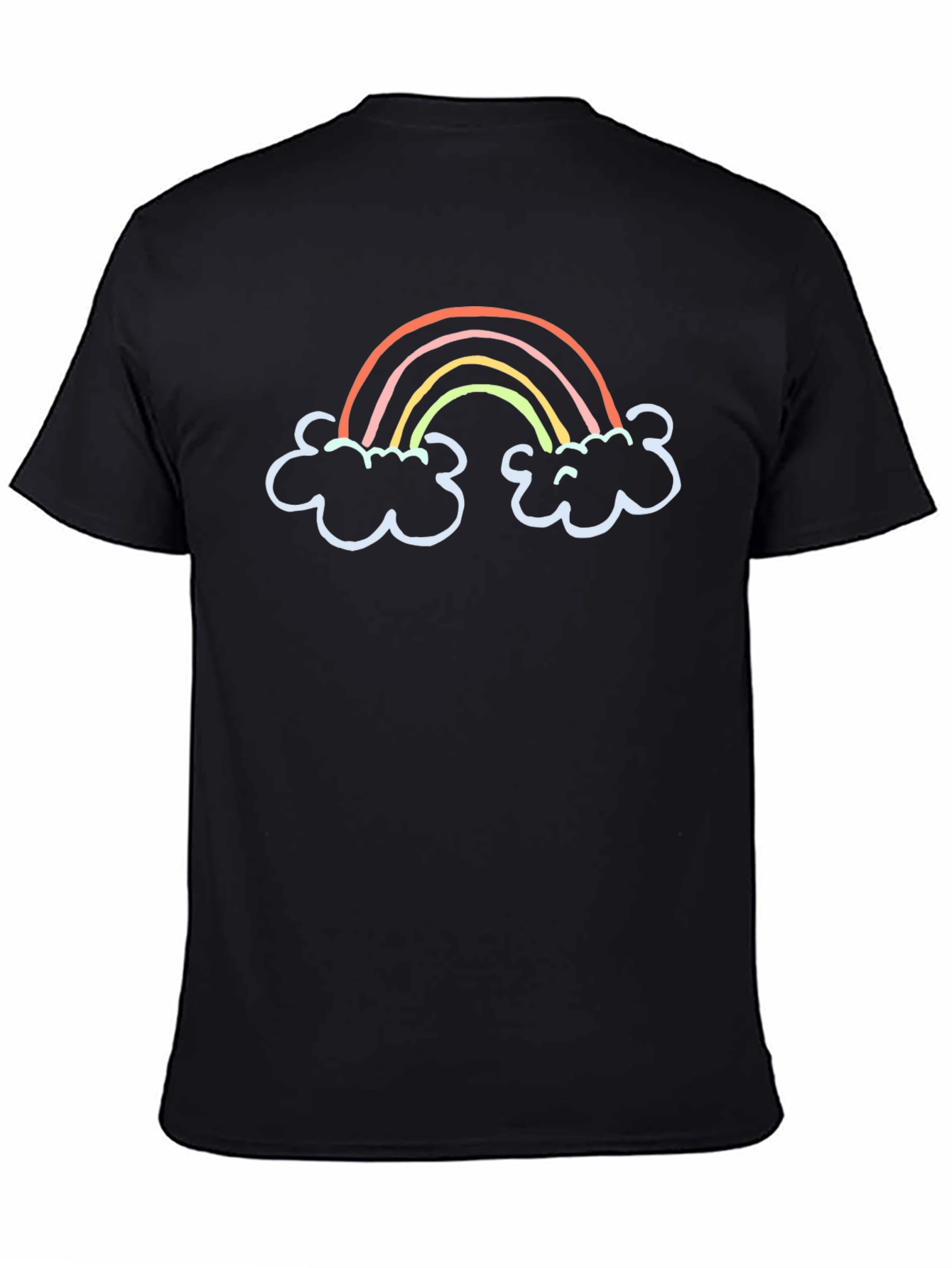Black Rainbow Cloud Graphic Tee - Black Unisex T-Shirt view 4