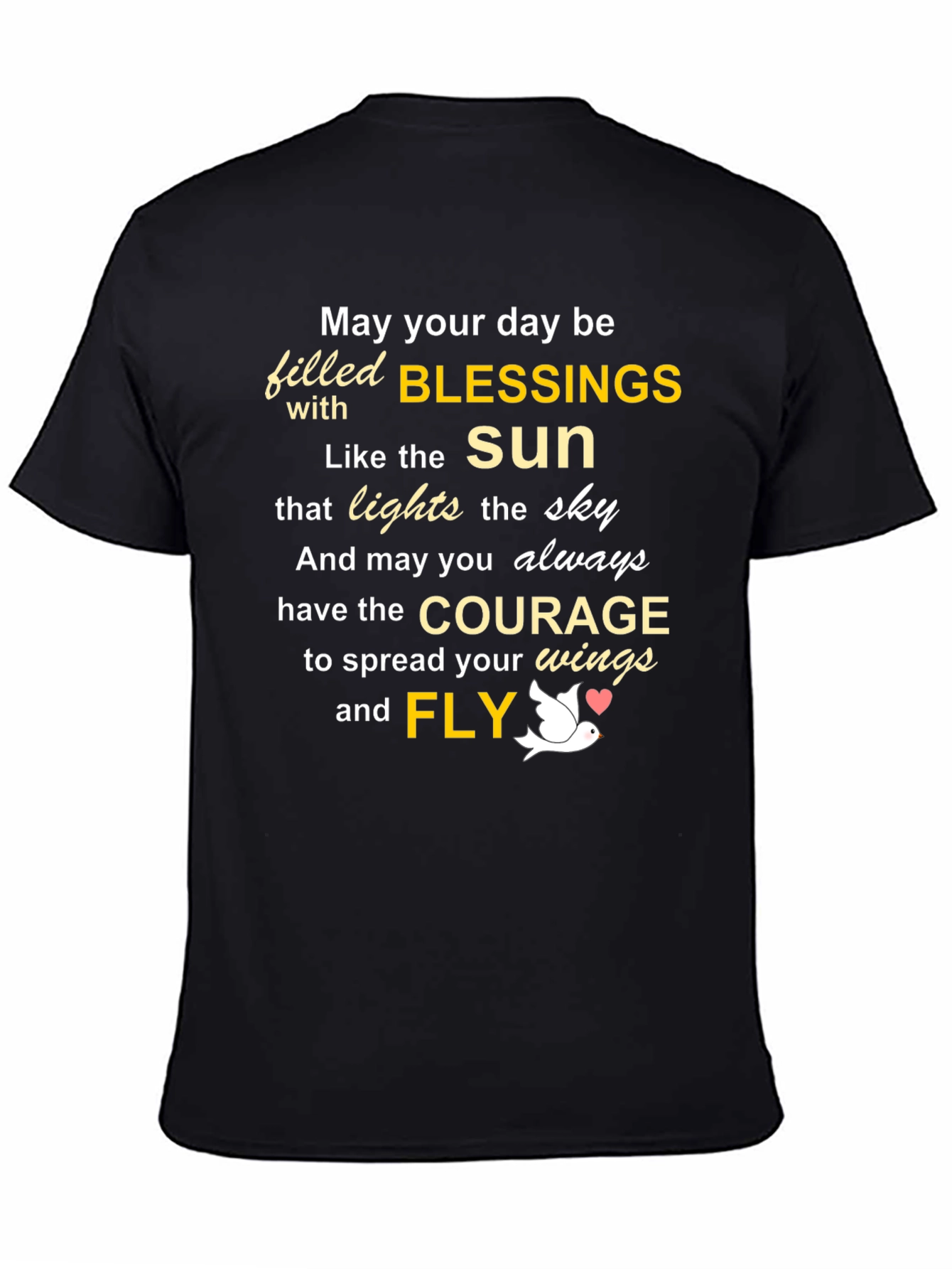 Black Inspirational Blessings Graphic T-Shirt view 4