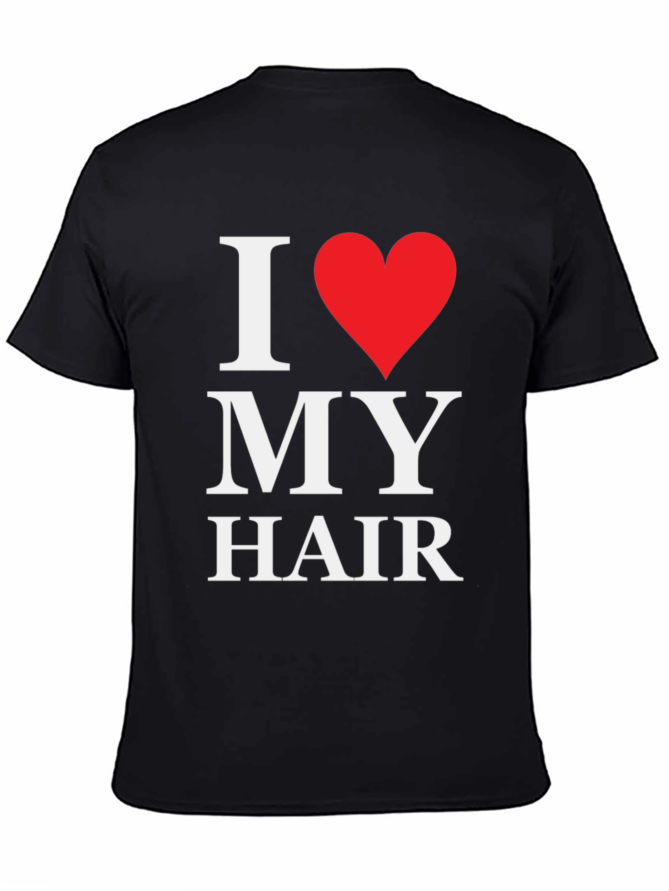 Black I Love My Hair Graphic Tee - Black Cotton T-Shirt view 4