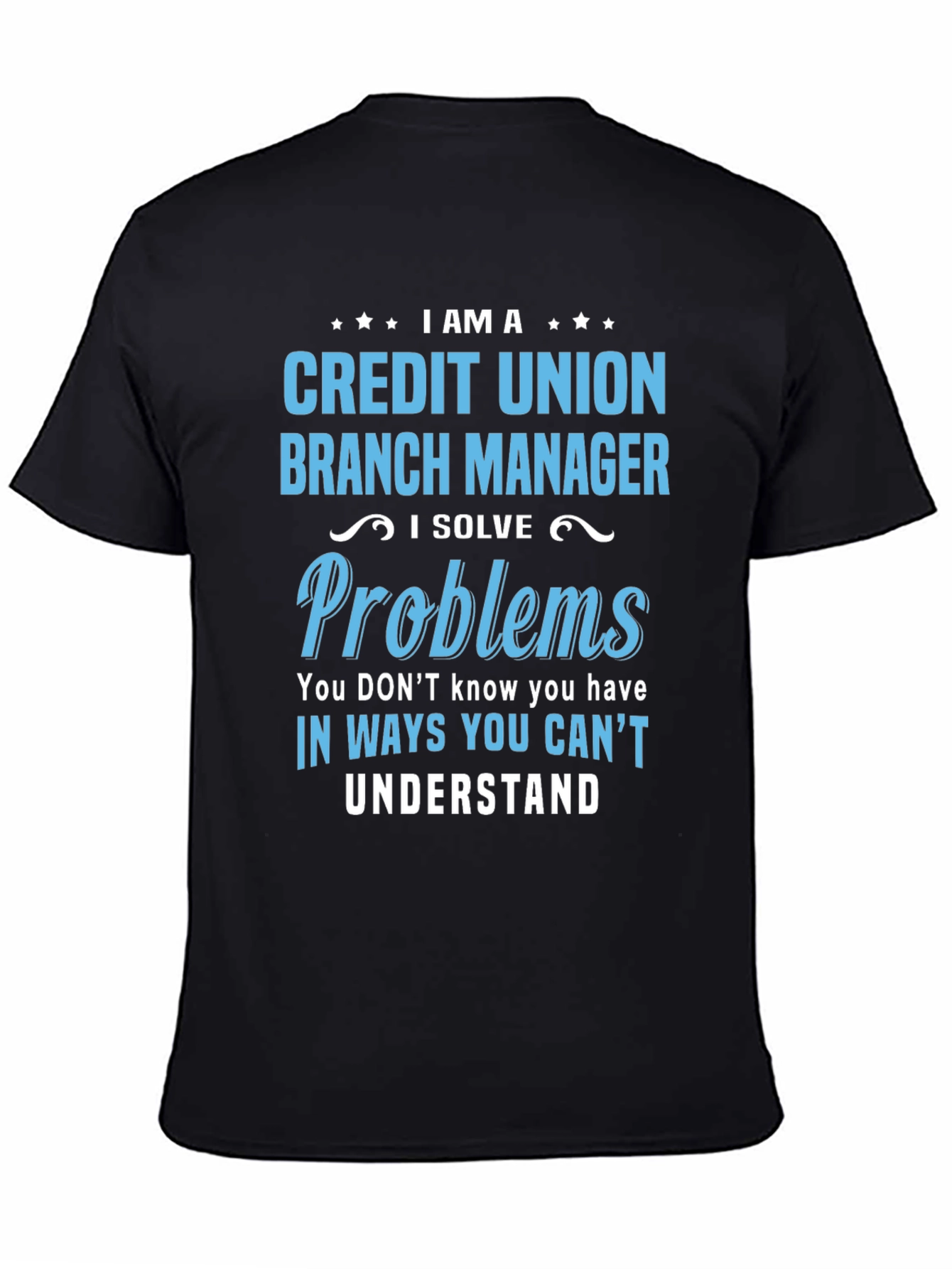 Black Credit Union Branch Manager T-Shirt view 4