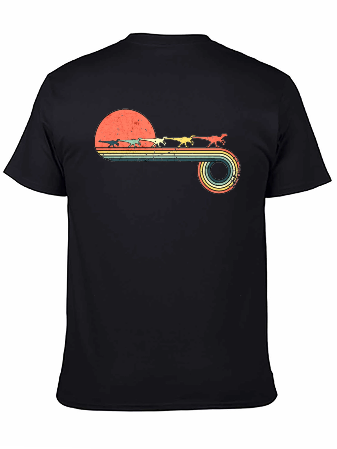 Black Retro Dinosaur T-Shirt - Vintage Style view 4