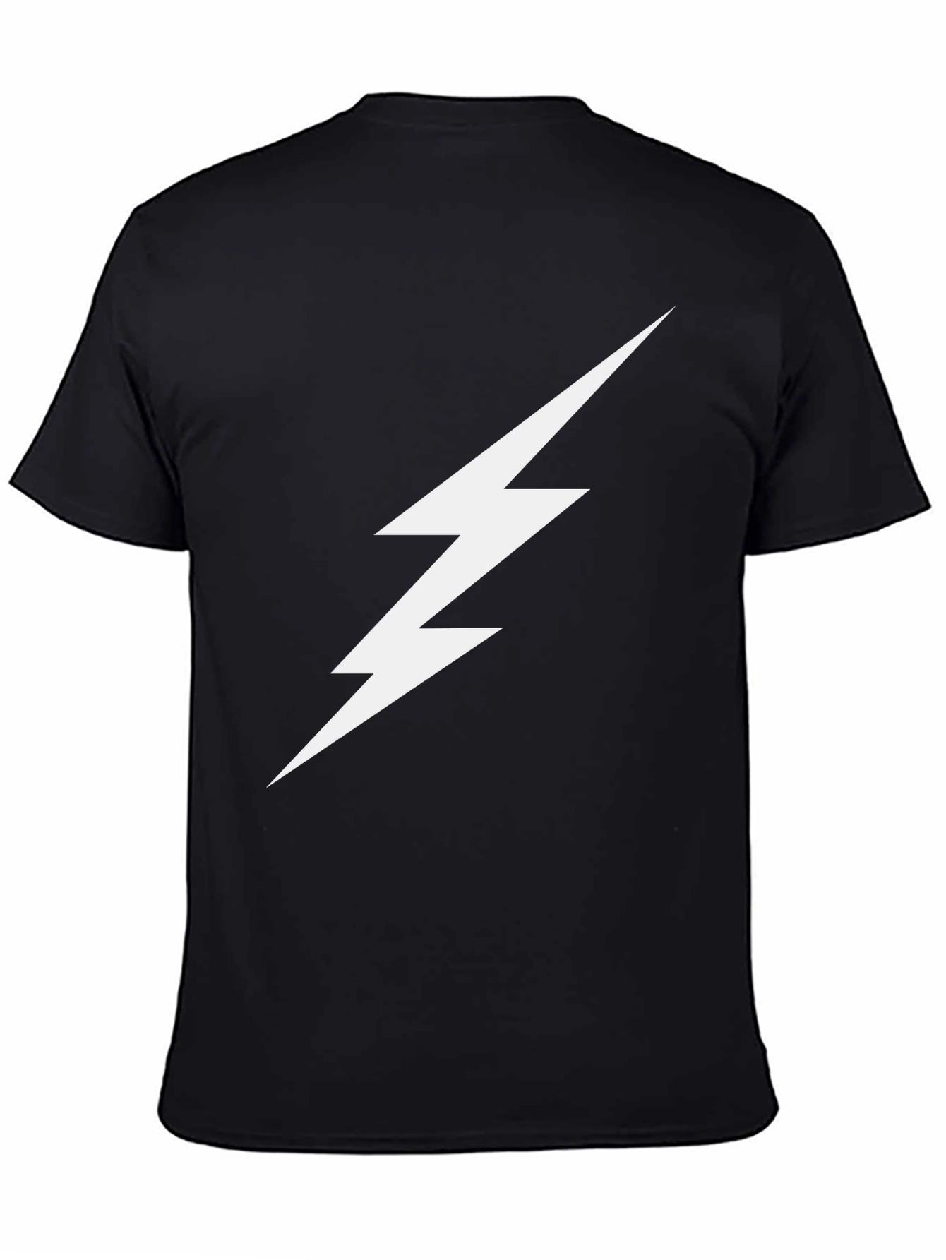 Black Lightning Bolt Graphic Tee - Black Cotton T-Shirt view 4