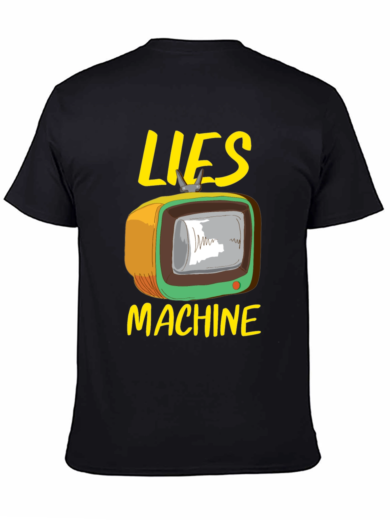 Black Lies Machine Graphic Tee - Retro TV Humor view 4