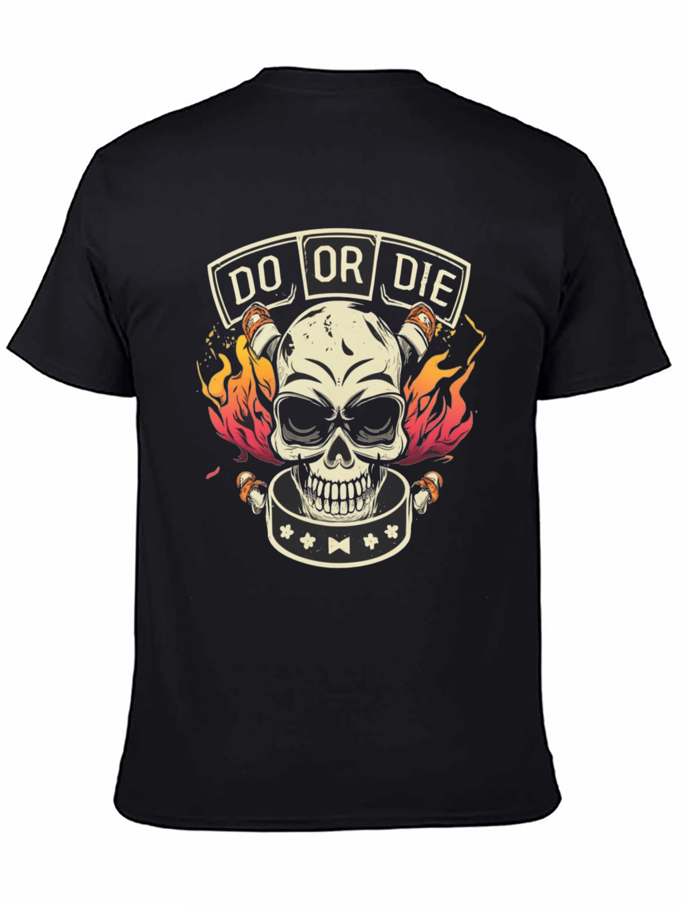 Black Do or Die Skull Graphic Tee - Bold Style view 4