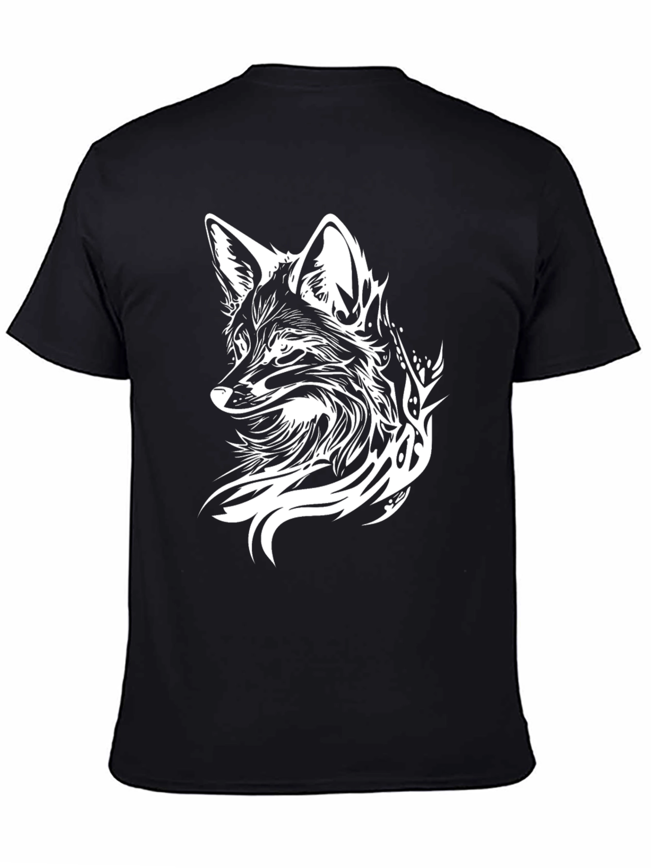 Black Fox Graphic T-Shirt - Black Cotton Blend view 4