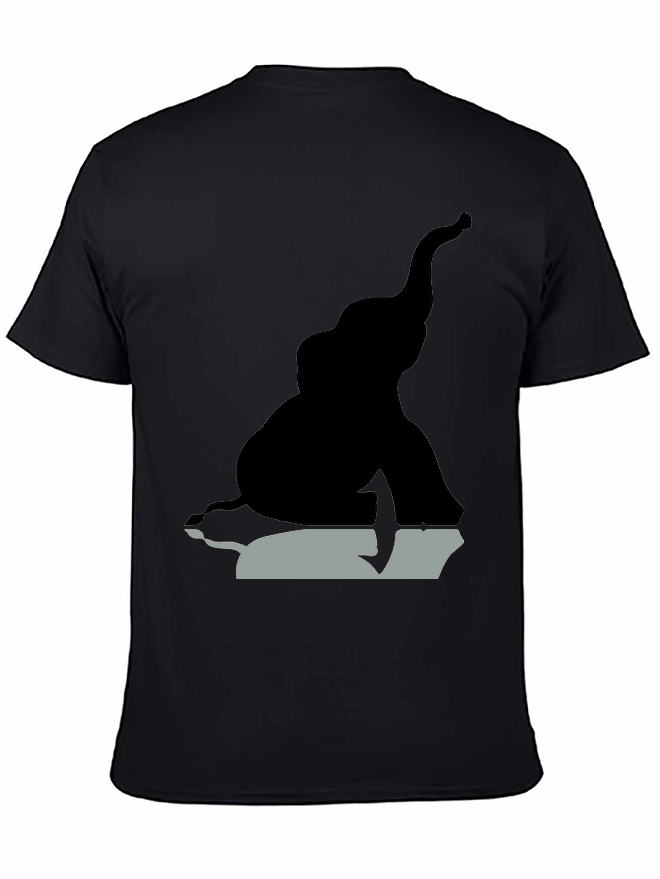 Black Elephant Silhouette Graphic Tee - Black view 4