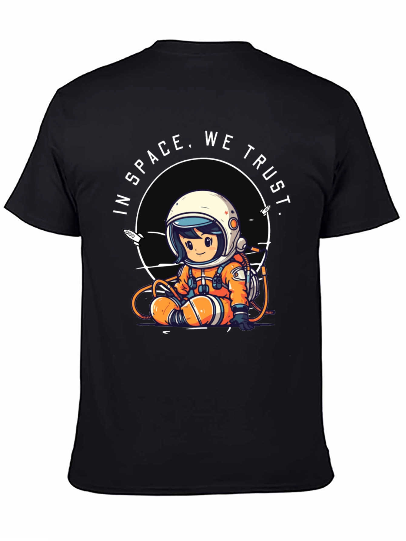 Black In Space We Trust Black Graphic Tee view 4
