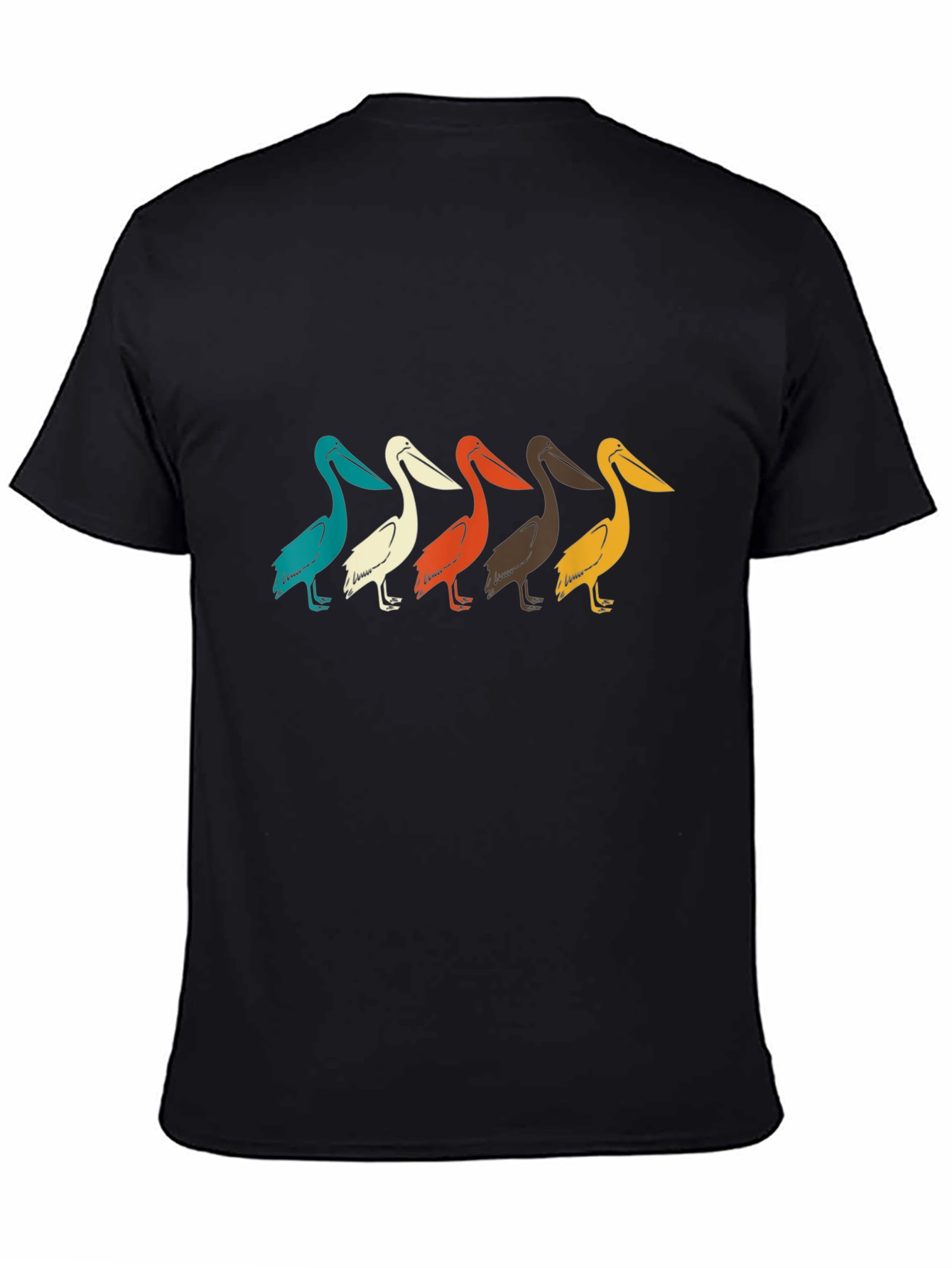 Black Retro Pelican T-Shirt view 4