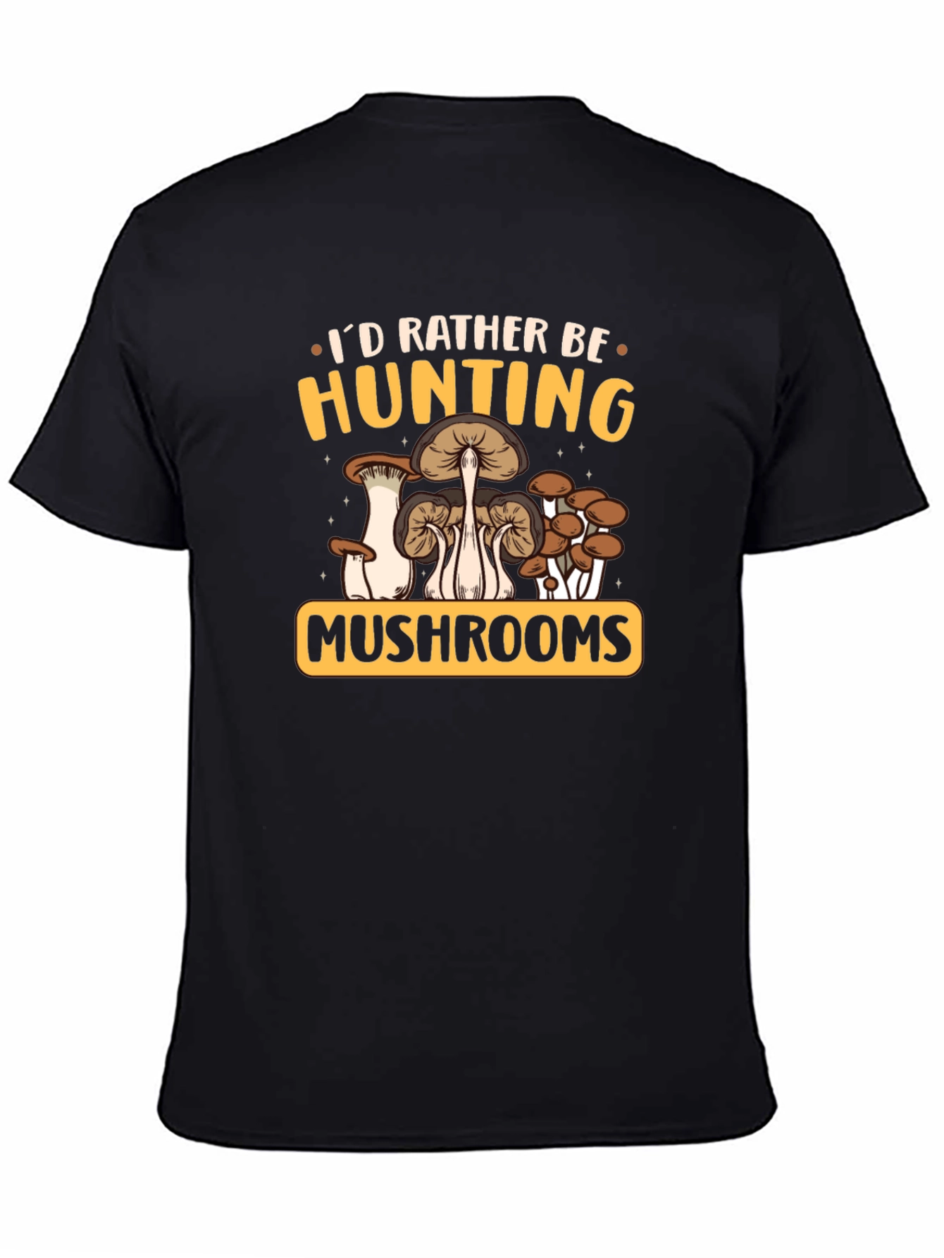 Black Mushroom Hunting Graphic Tee view 4