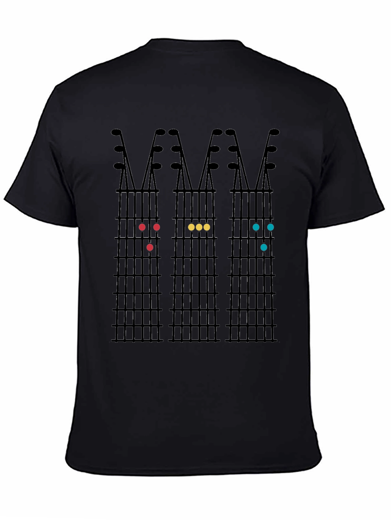 Black Guitar Chord T-Shirt - Music Lover's Tee view 4