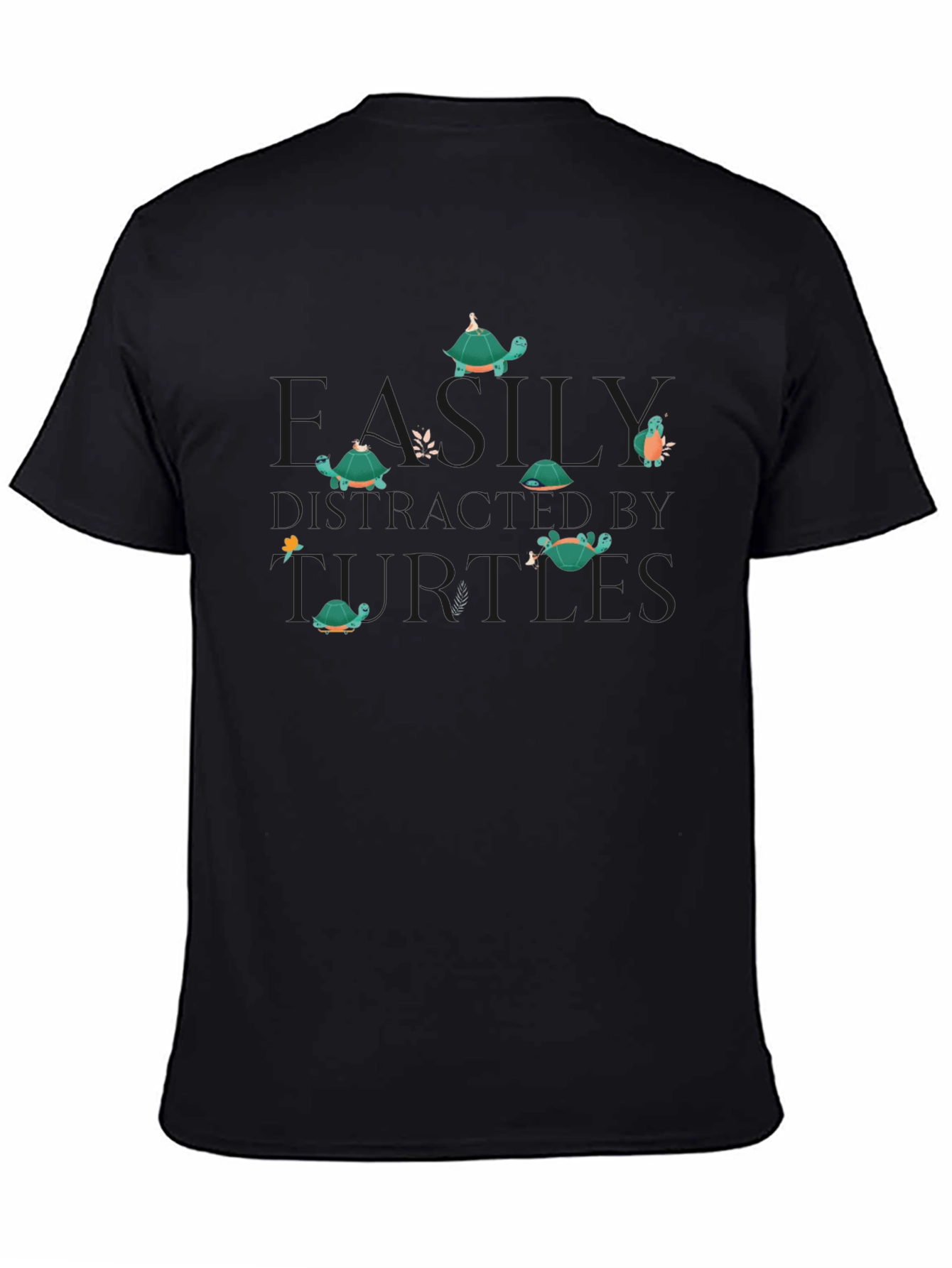 Black Turtles By Miles Black Graphic T-Shirt view 4
