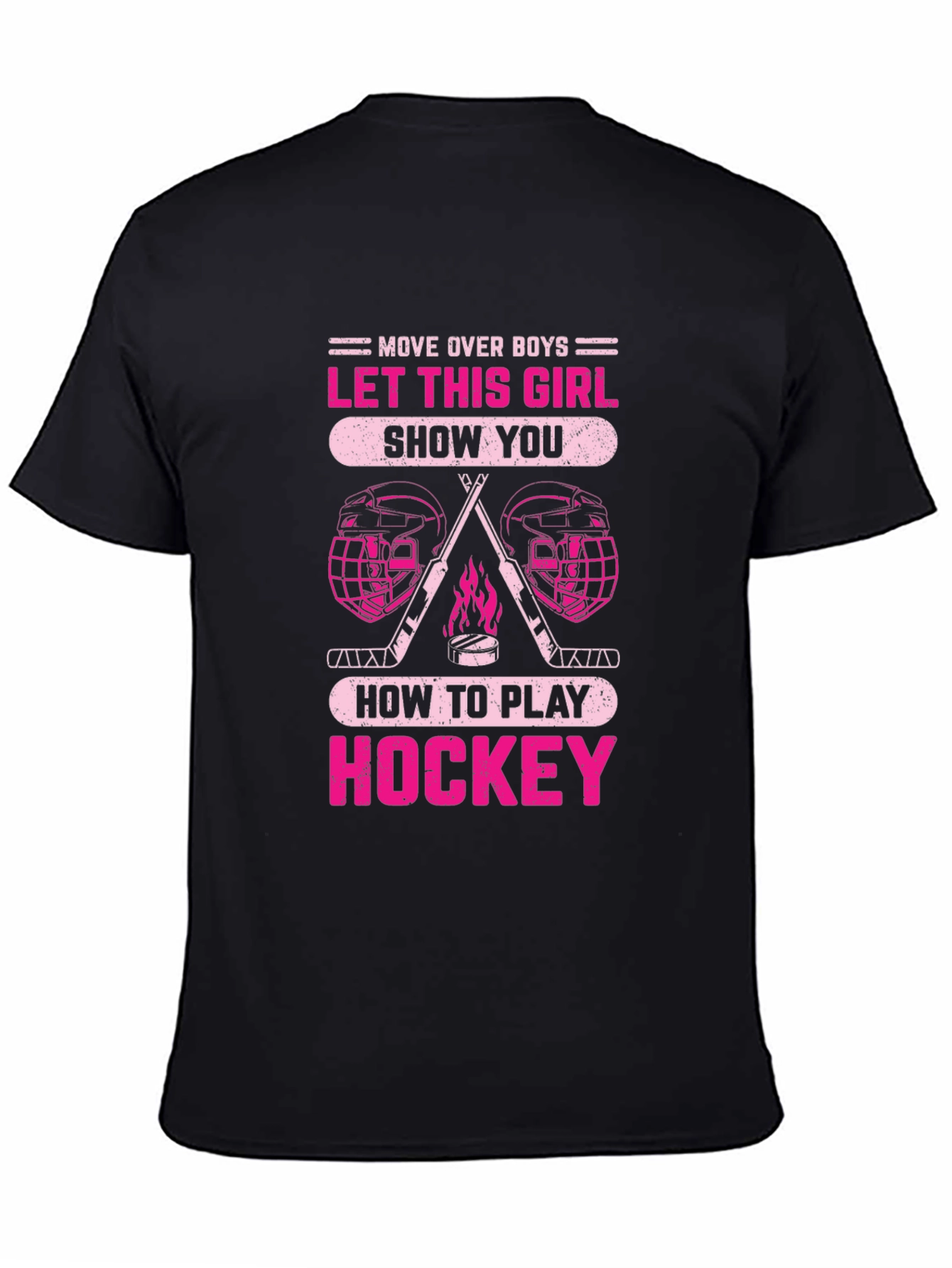 Black Girls Hockey T-Shirt - Move Over Boys! view 4