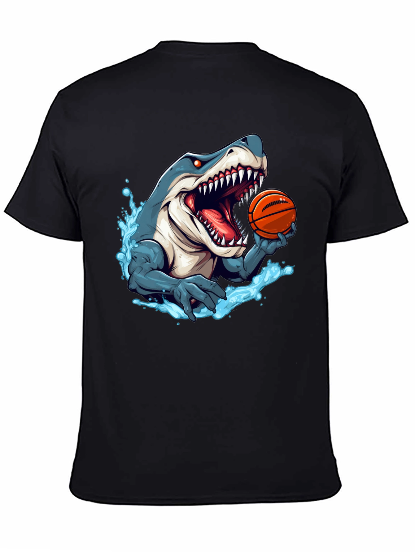Black Shark Basketball T-Shirt - Men's Graphic Tee view 4