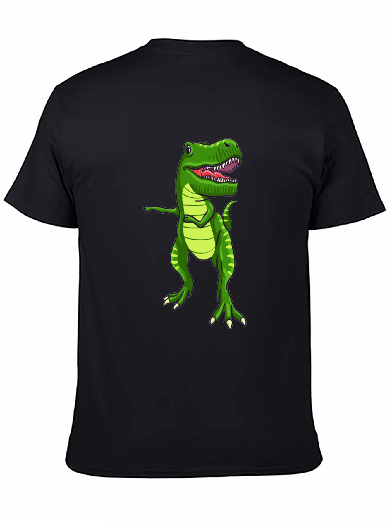 Black Dabbing Dinosaur Graphic T-Shirt - Fun Novelty Tee view 4