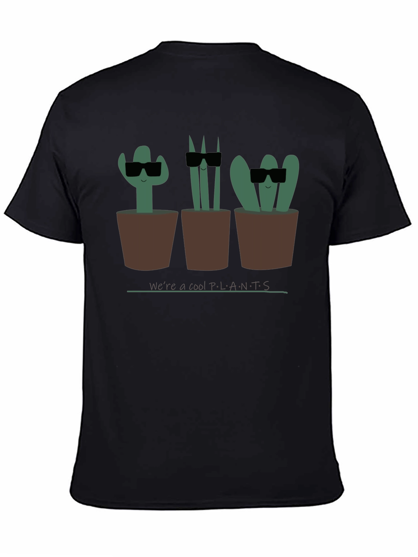 Black Cool Plants Graphic Tee - Unisex Black T-Shirt view 4