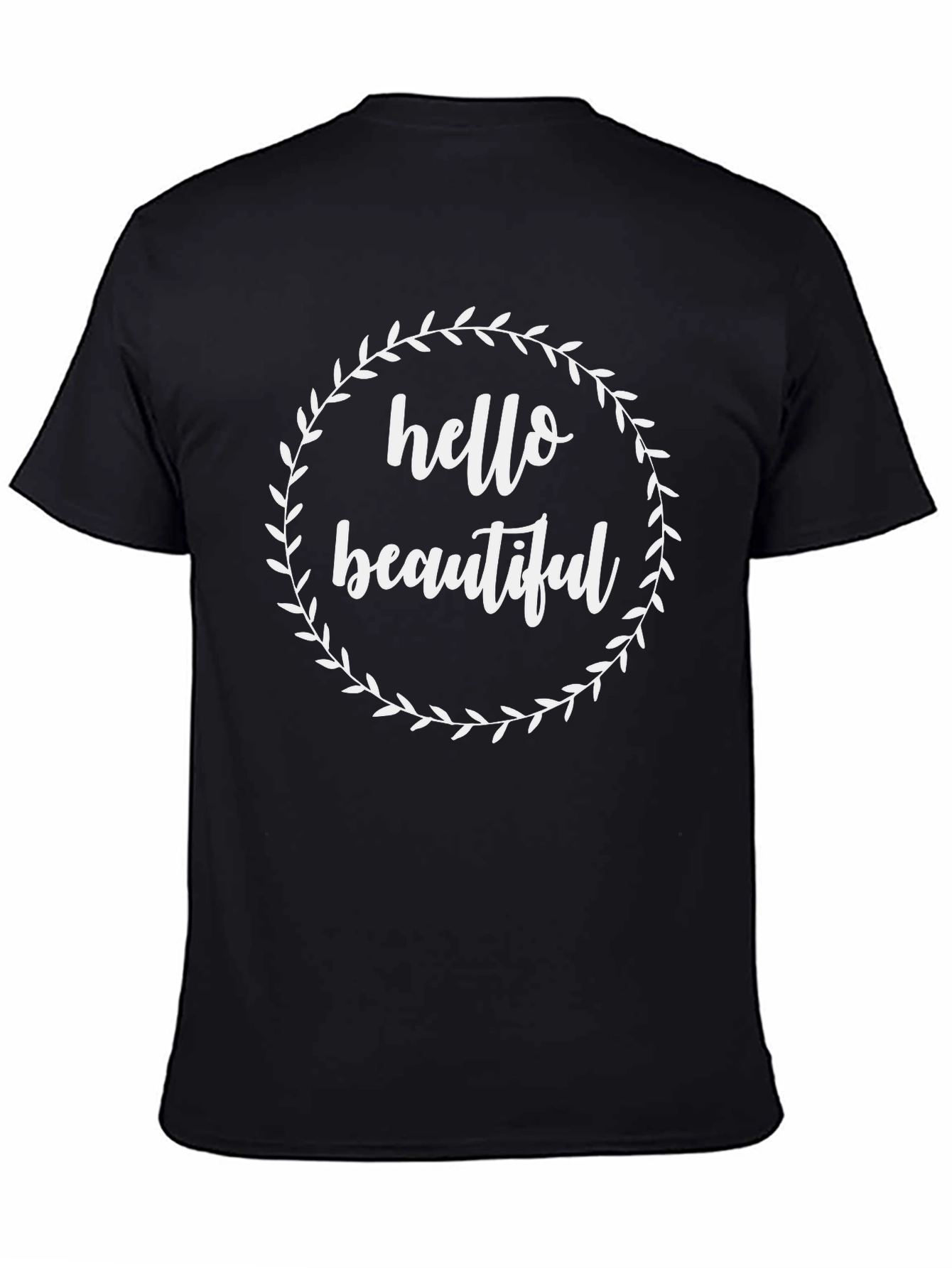 Black Hello Beautiful Graphic Tee - Stylish Unisex T-Shirt view 4