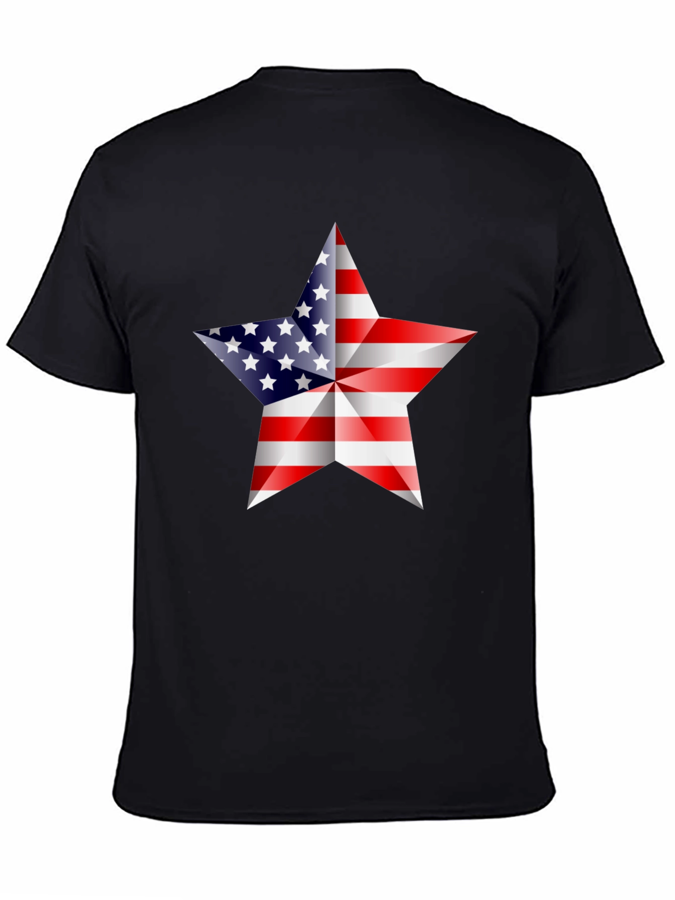 Black American Flag Star Graphic Tee - Patriotic Shirt view 4