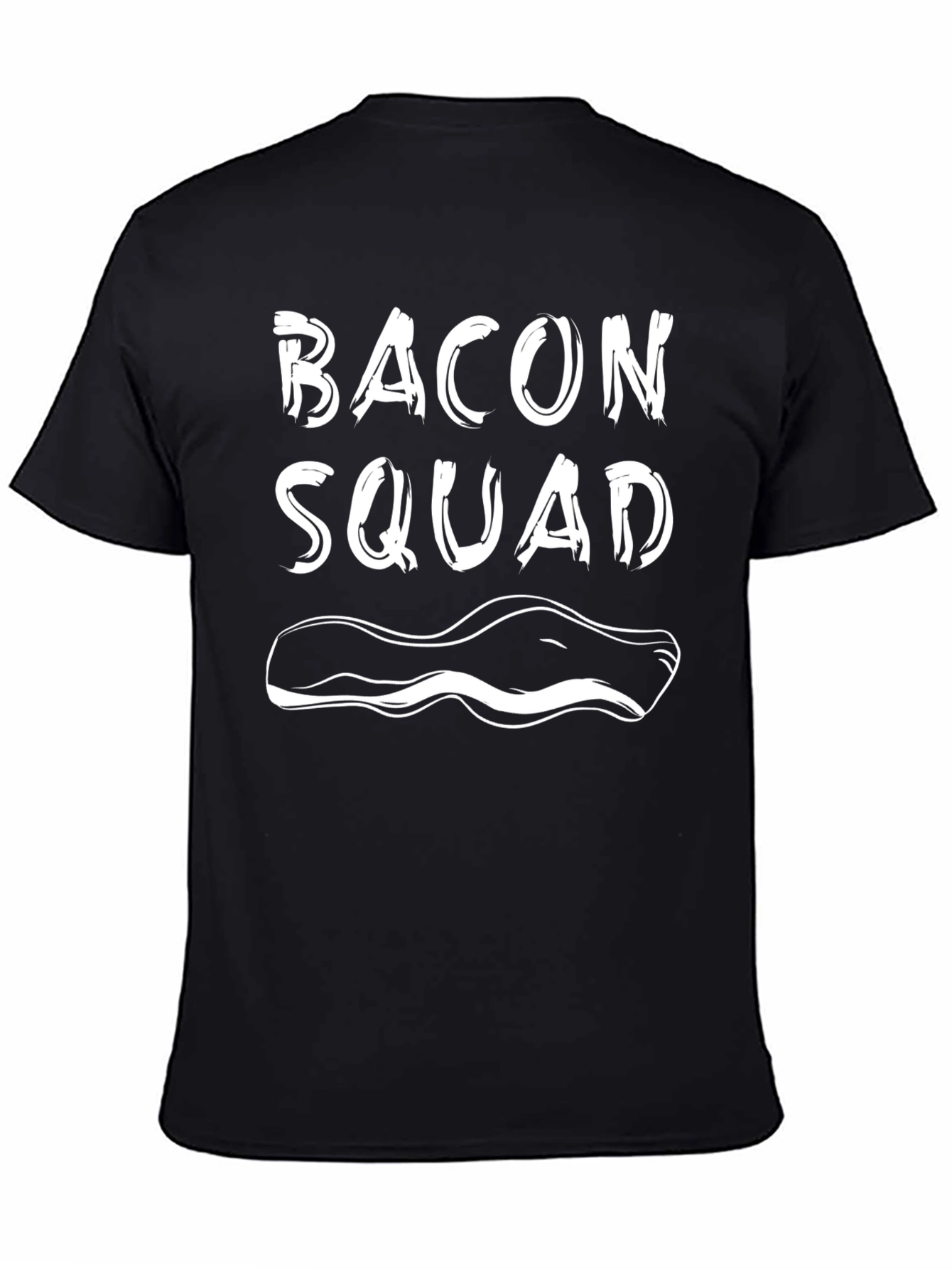 Black Bacon Squad Funny Graphic T-Shirt view 4