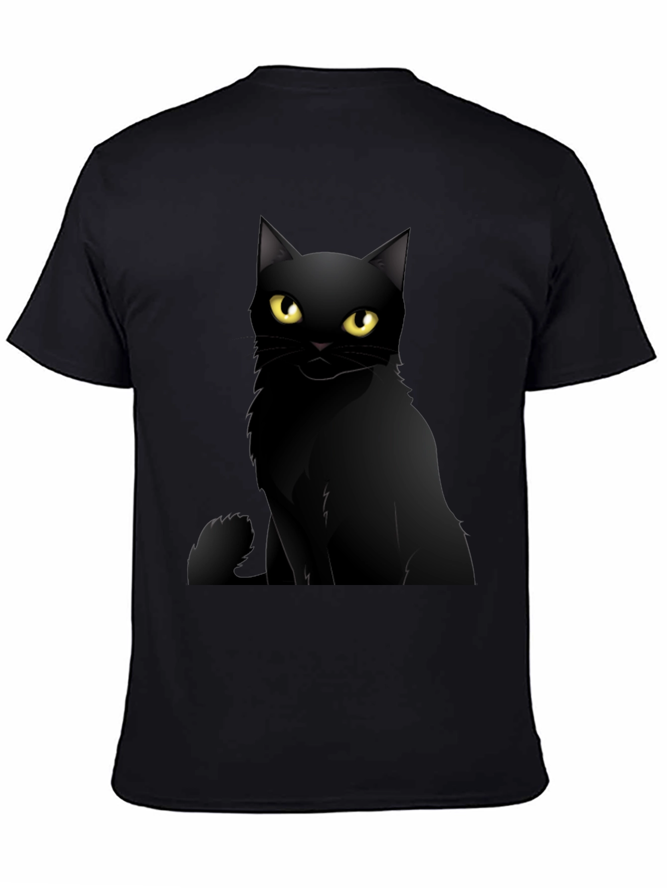 Black Black Cat Graphic Tee - Men's Casual T-Shirt view 4