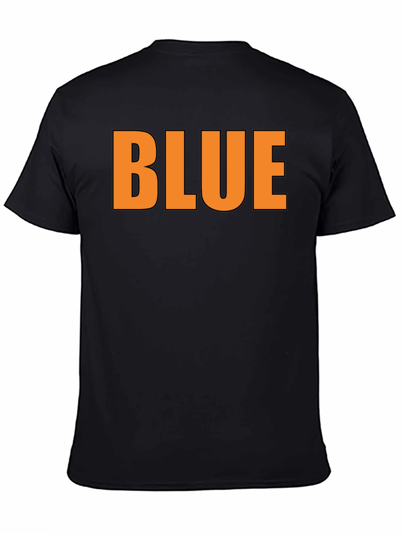 Black Bold Text Tee - "BLUE" Graphic T-Shirt, Modern Fit view 4