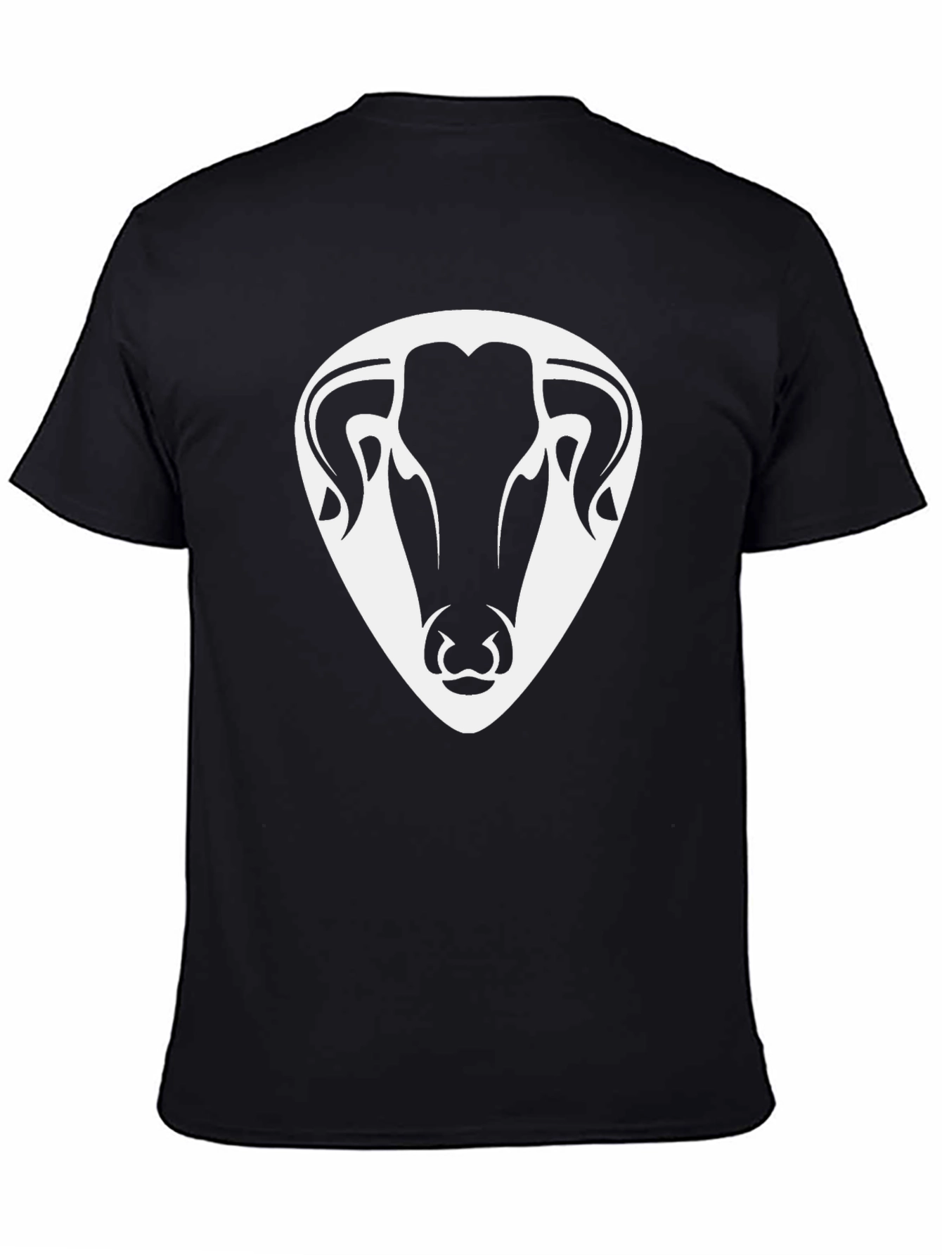 Black Ram Head Graphic Tee - Bold Black T-Shirt view 4