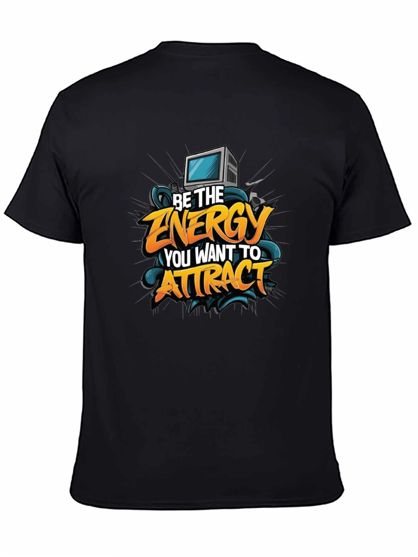 Black Motivational Graphic Tee - "Be The Energy" view 4