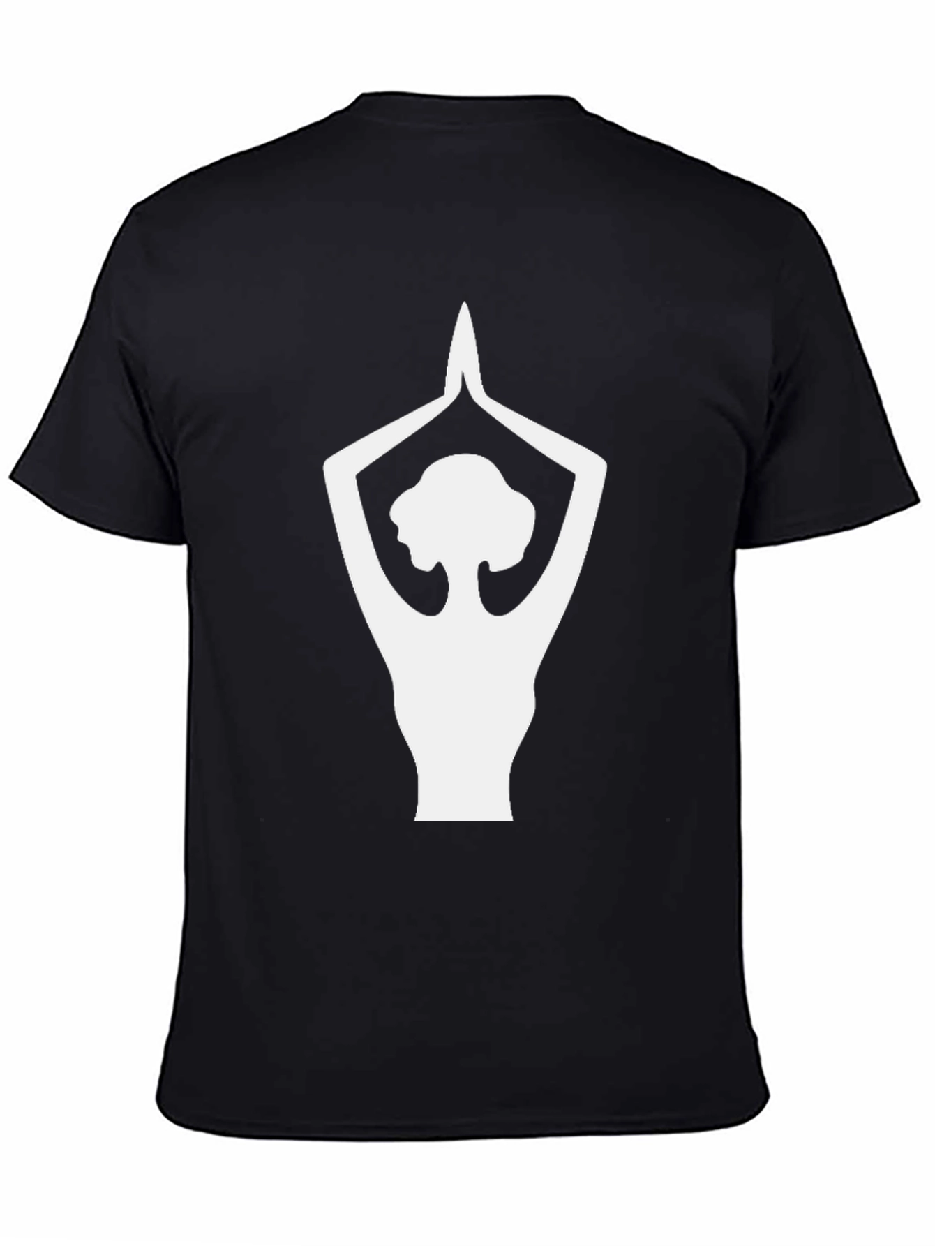 Black Yoga Pose Graphic Tee - Black Cotton T-Shirt view 4