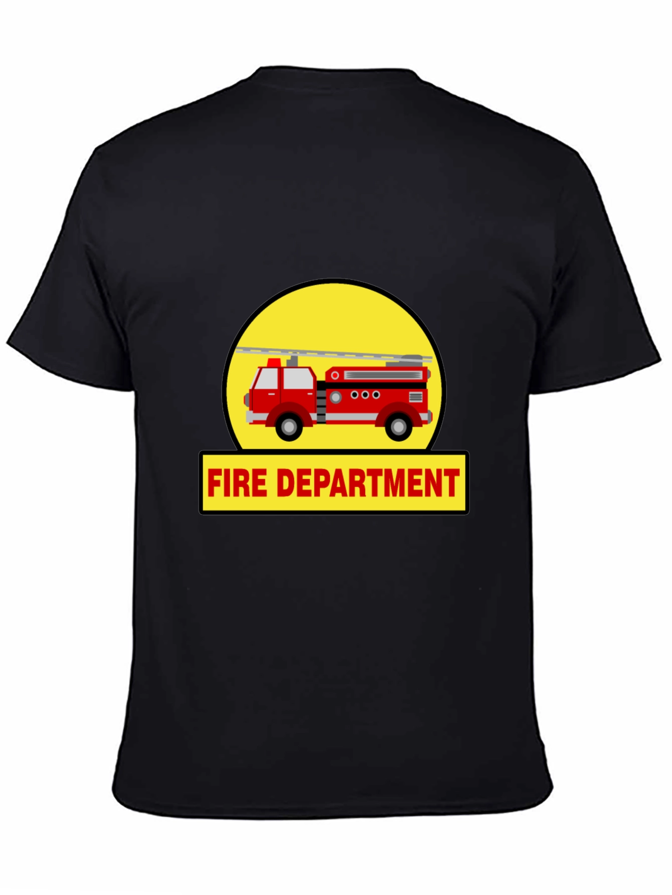 Black Fire Department Truck Graphic Tee view 4