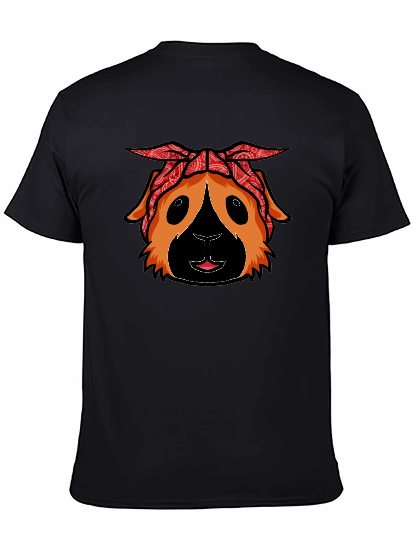 Black Guinea Pig Bandana T-Shirt - Black view 4