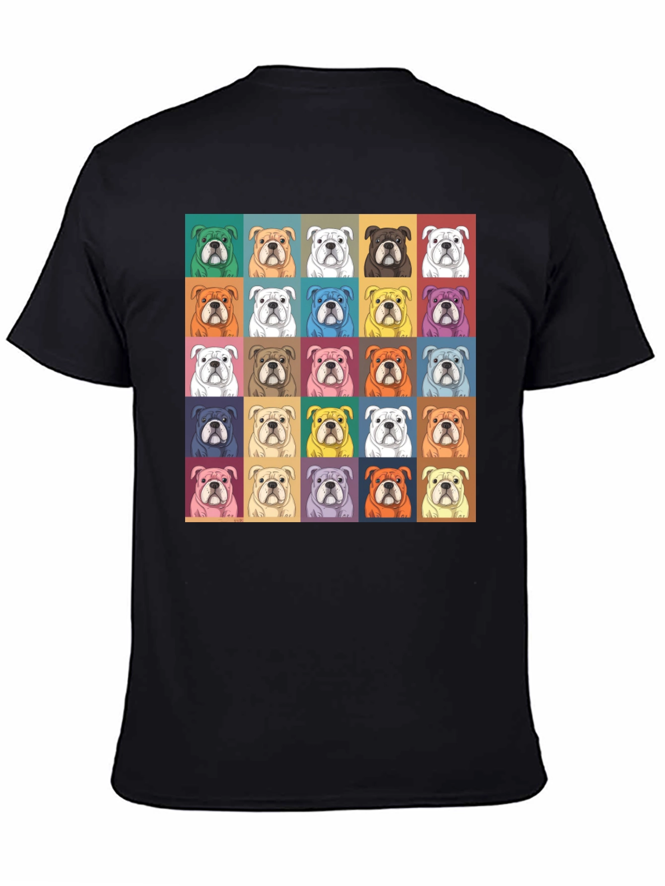 Black Bulldog Pop Art Men's Graphic Tee view 4