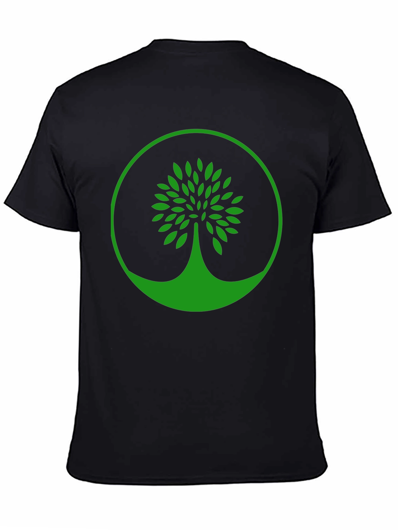 Black Green Tree Graphic Black T-Shirt view 4