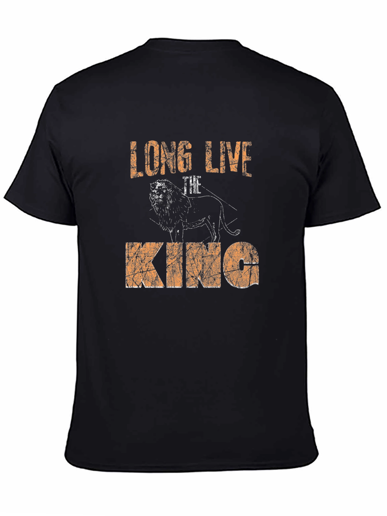 Black Long Live The King Lion Graphic Tee view 4