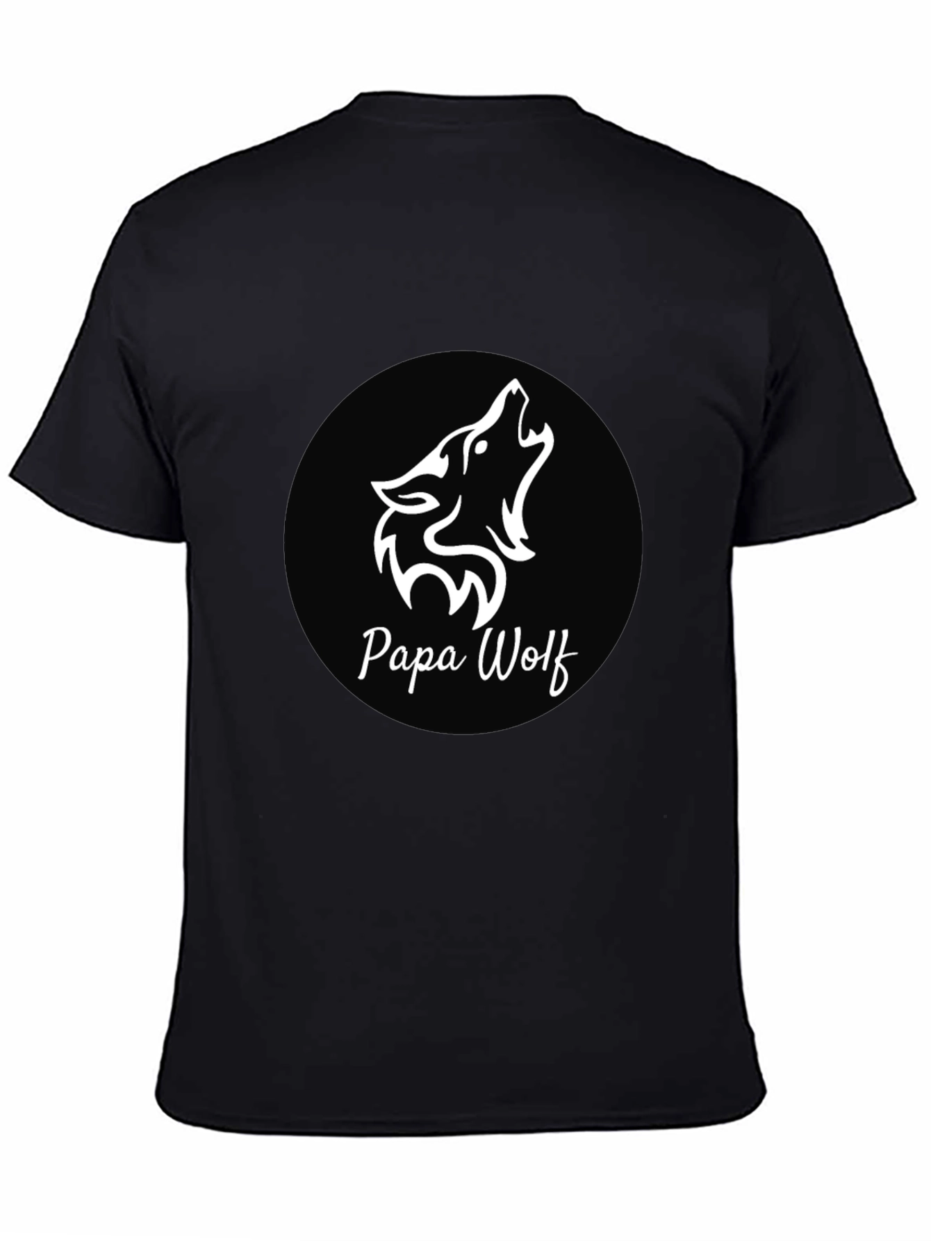 Black Papa Wolf Black T-Shirt - Graphic Design view 4