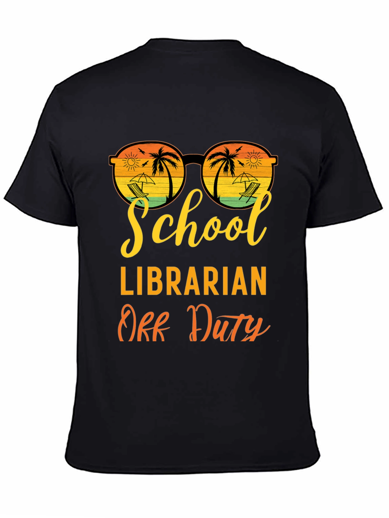 Black School Librarian Off Duty Graphic T-Shirt view 4