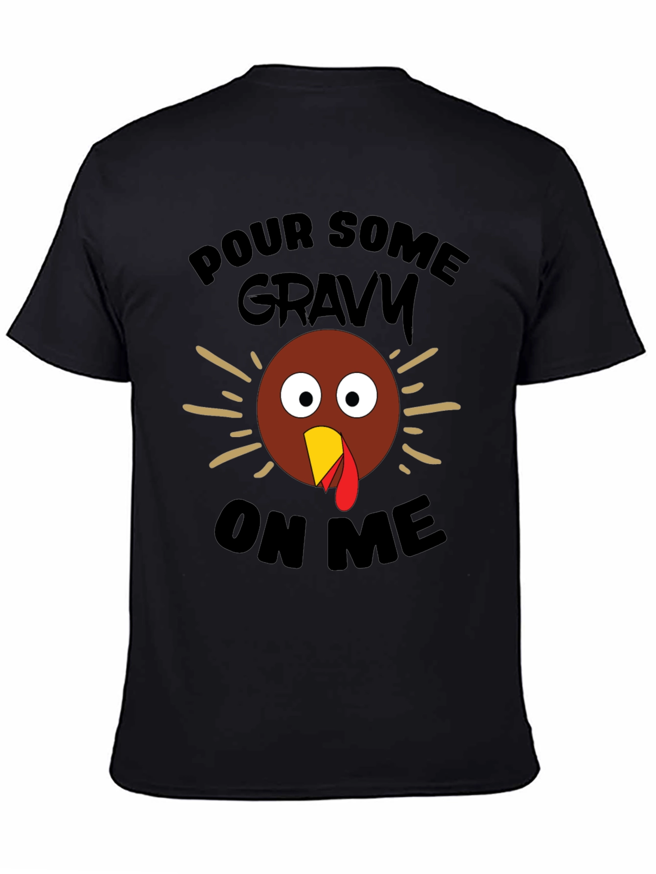 Black Funny Thanksgiving Turkey Gravy T-Shirt view 4