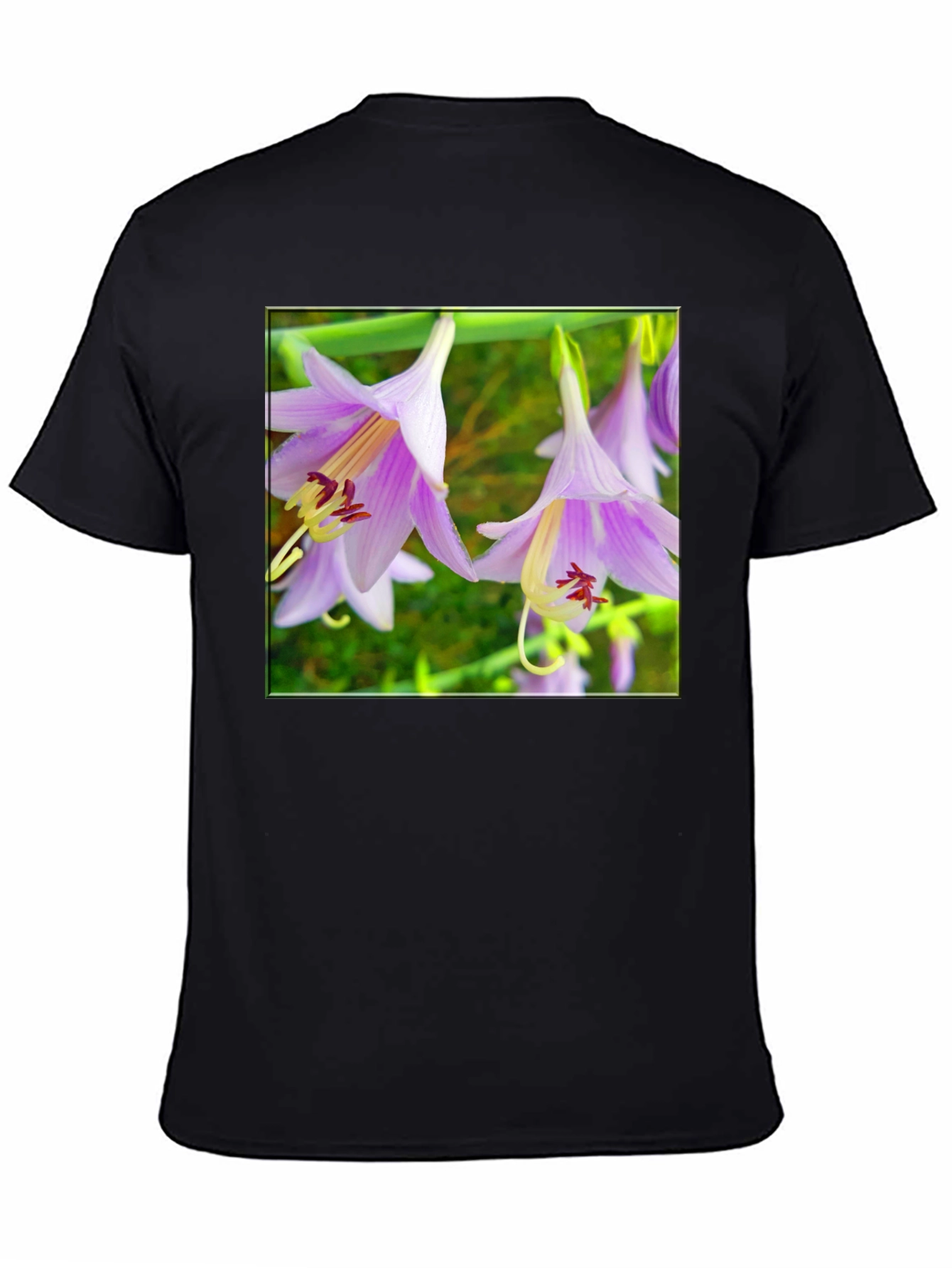 Black Floral T-Shirt with Unique Flower Print view 4