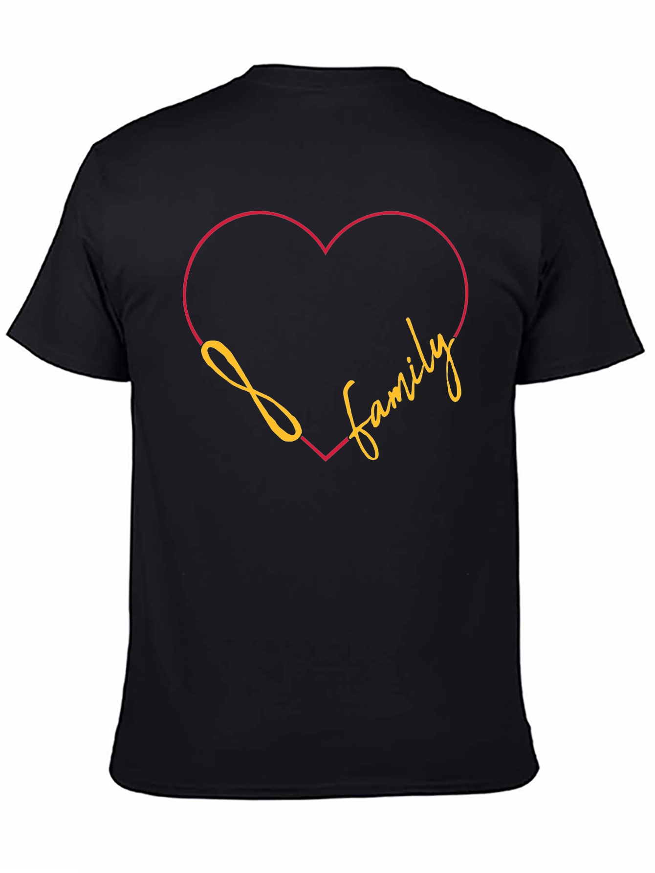 Black Family Heart T-Shirt: Love & Togetherness view 4