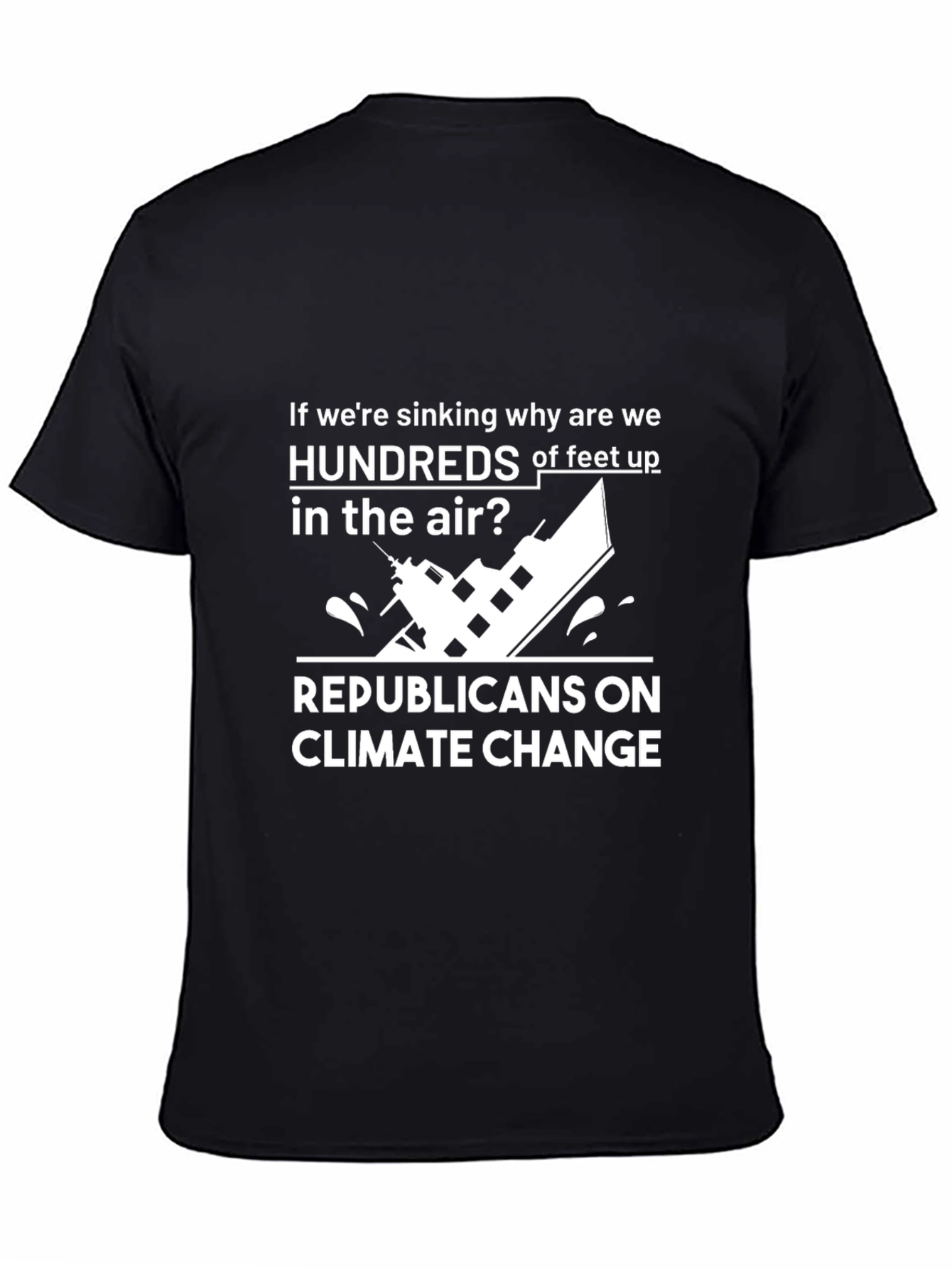 Black Humorous Climate Change T-Shirt view 4