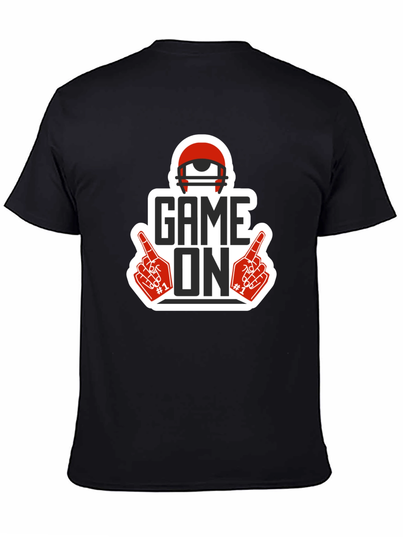 Black Game On Football T-Shirt view 4