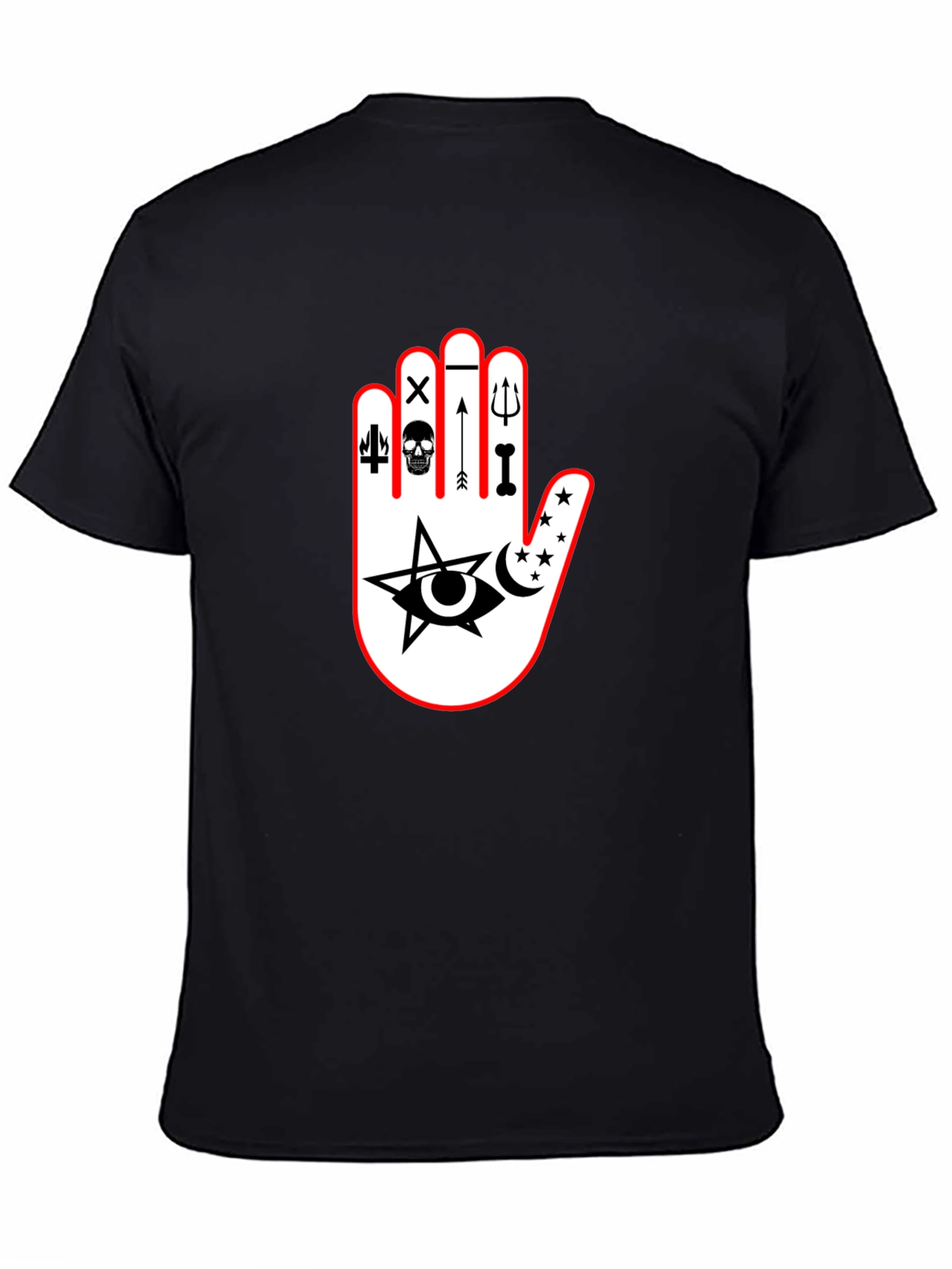 Black Mystic Palm Graphic Tee - Black Cotton T-Shirt view 4