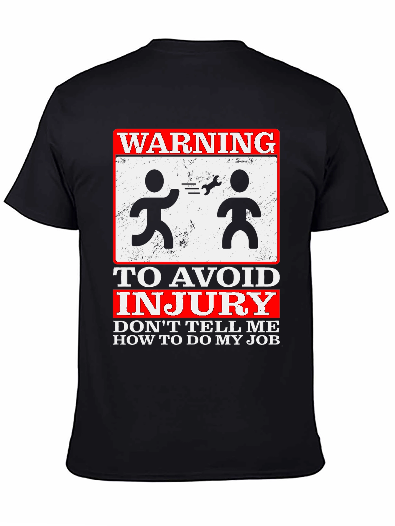 Black Warning Graphic Tee - Don't Tell Me How to Do My Job view 4