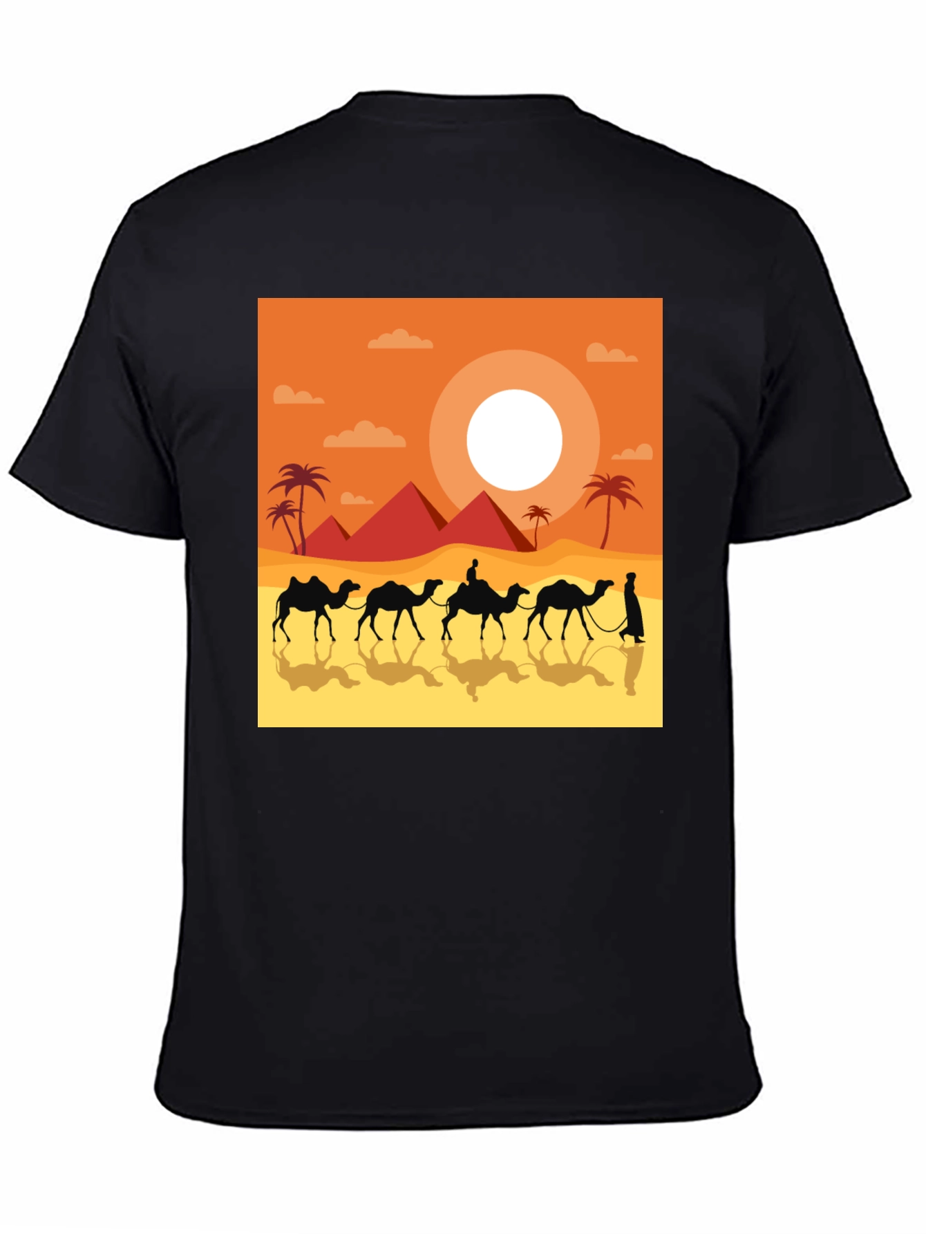 Black Desert Caravan Graphic Tee - Unisex Black T-Shirt view 4