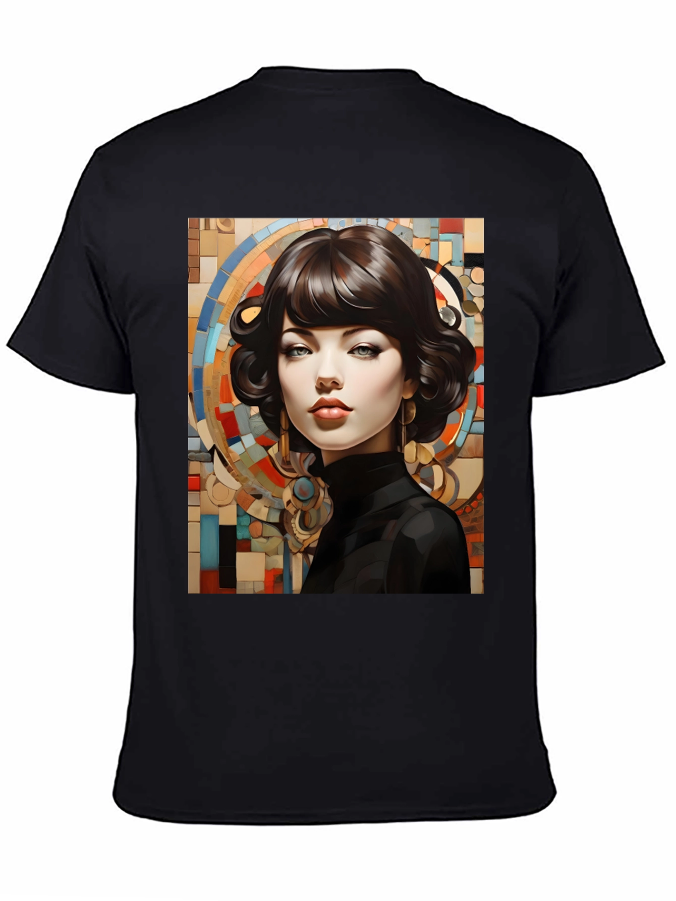 Black Elegant Woman Portrait T-Shirt view 4