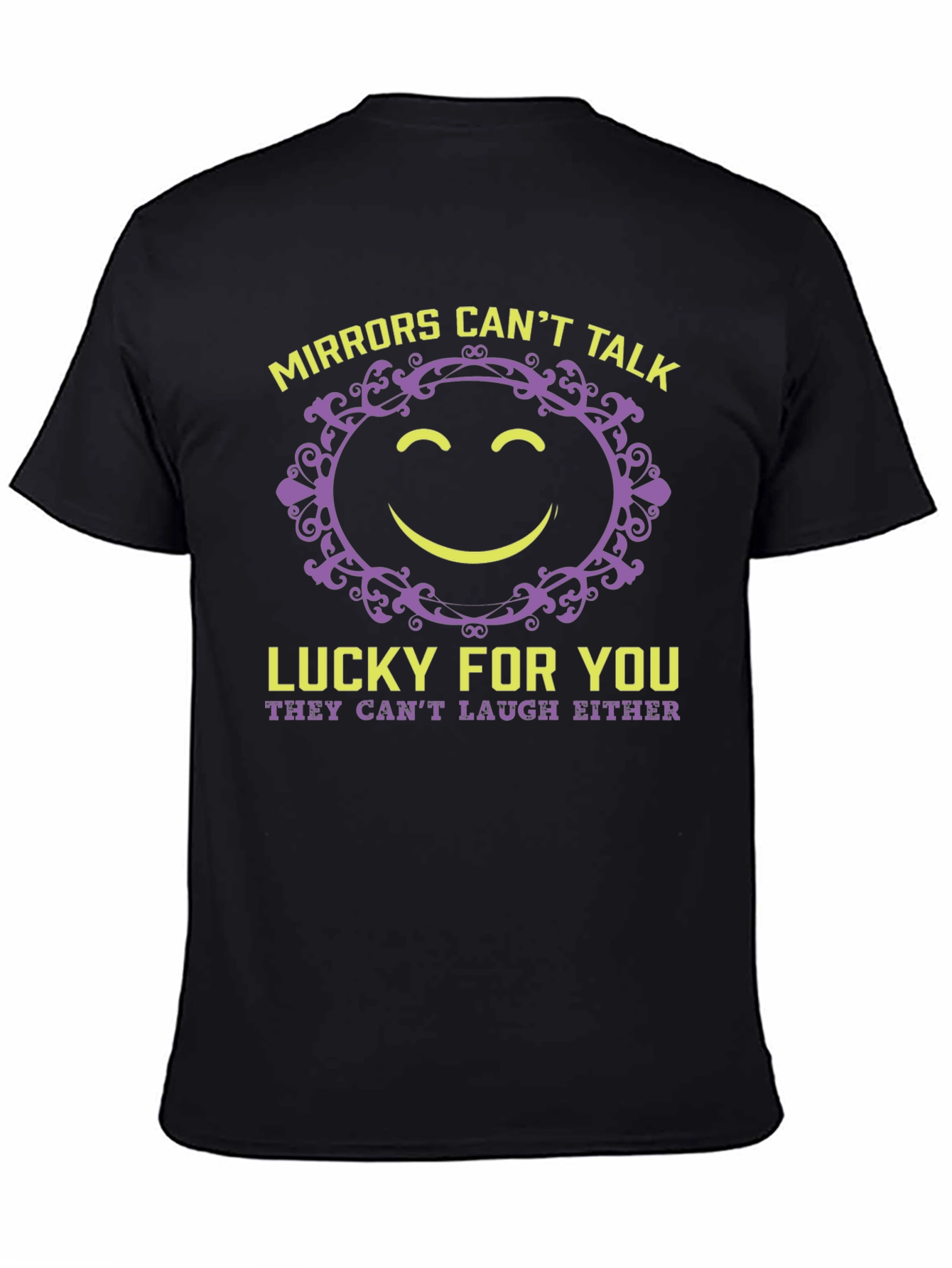 Black Mirrors Can't Talk Funny Graphic T-Shirt view 4