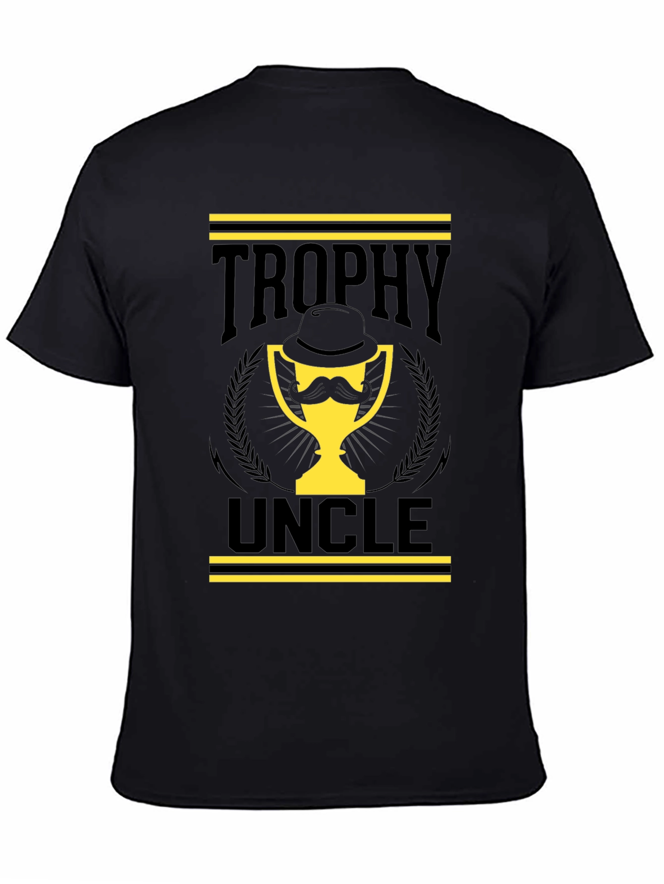 Black Trophy Uncle Graphic Tee - Black Cotton T-Shirt view 4