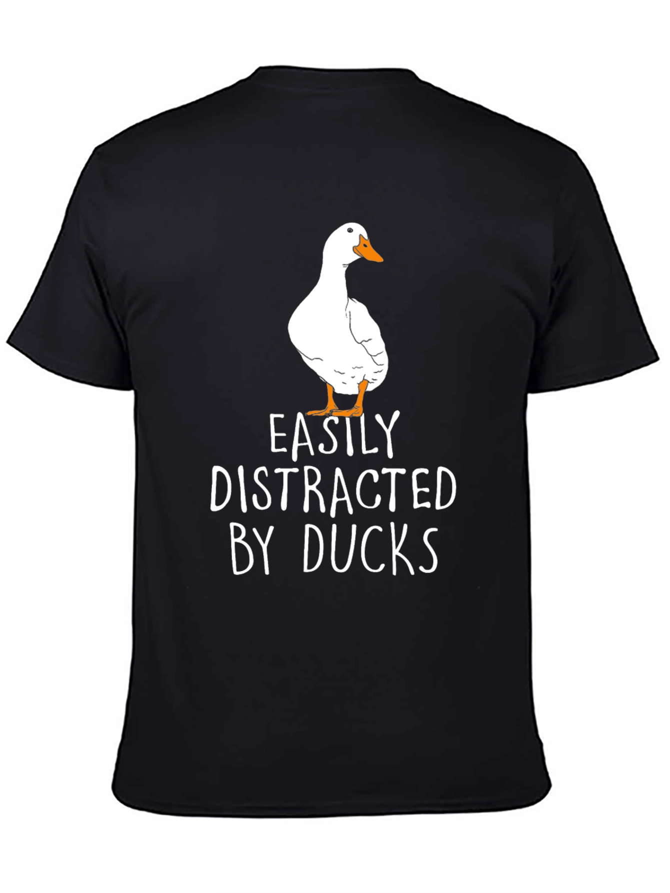 Black Easily Distracted By Ducks T-Shirt, Duck Lover Tee view 4